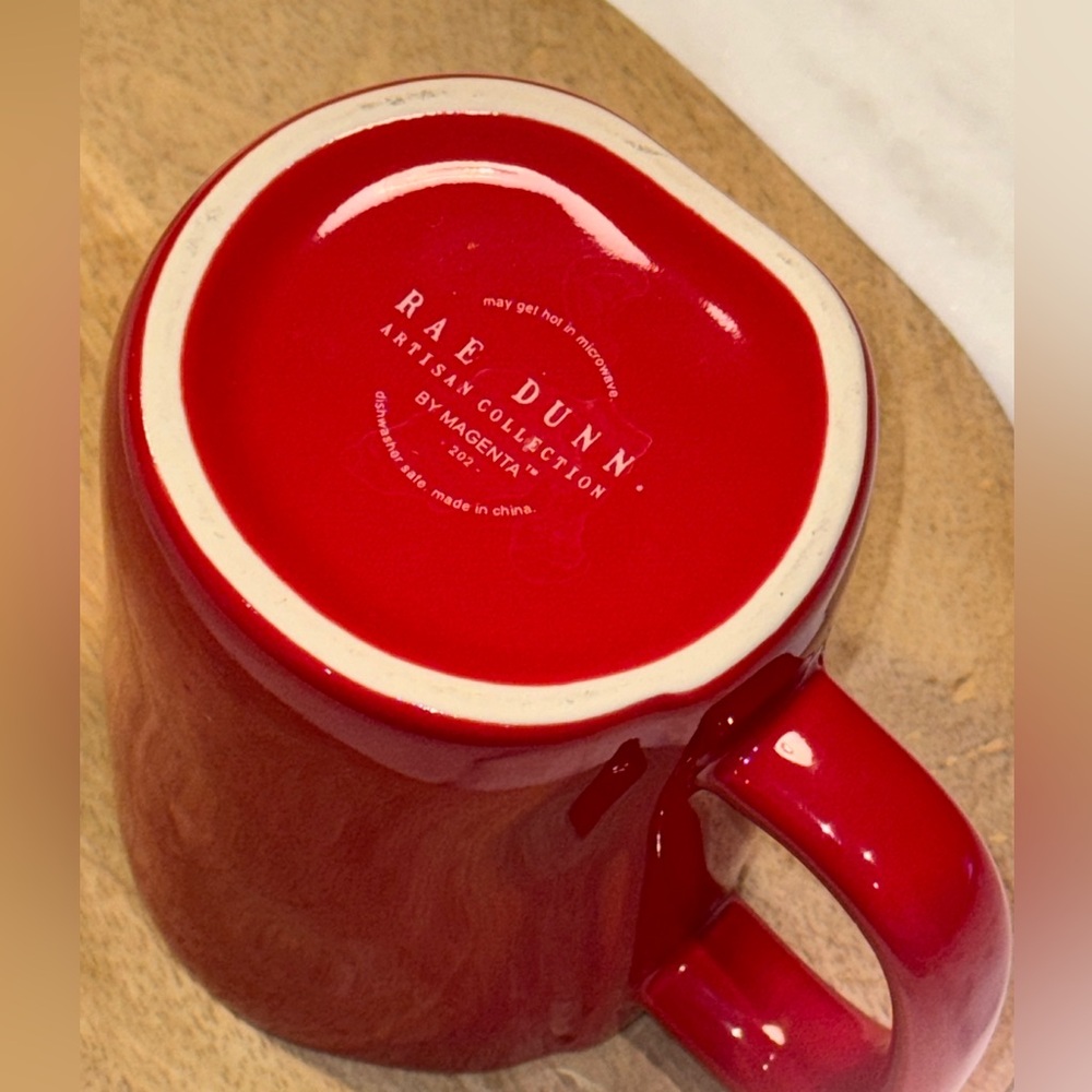 Rae Dunn Christmas Holiday Red MAKING SPIRITS BRIGHT Coffee Tea Mug Like New - Picture 4 of 4